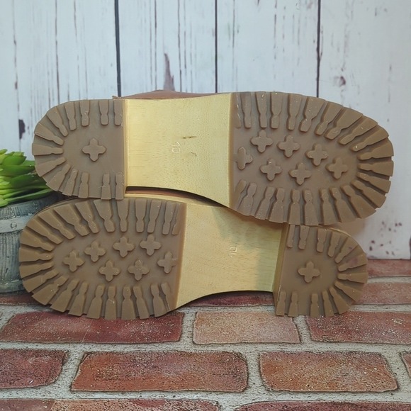 Free People Mia Karma Leather and Wood Clogs Cognac Women's 10 - Picture 15 of 16